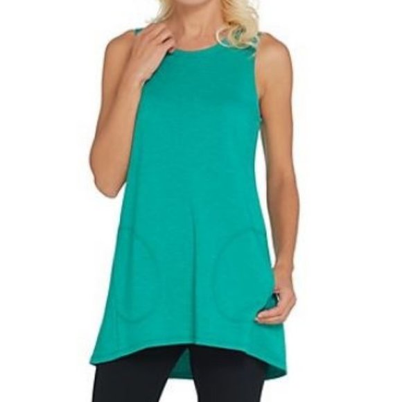 LOGO by Lori Goldstein Tops - LOGO French Terry Tank w Hi-Low Hem & Pockets NEW